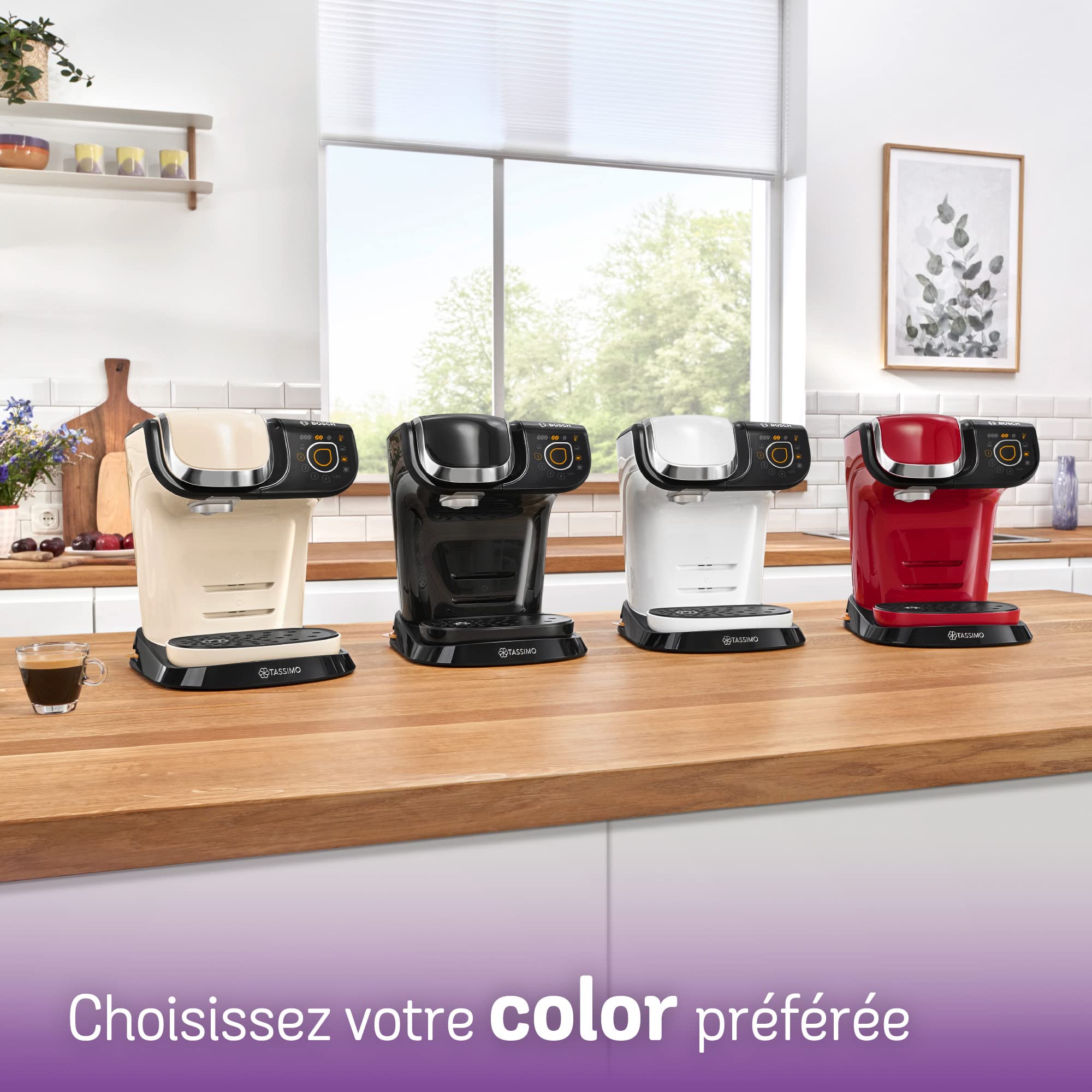 Tassimo My Way TAS6503 – Cafetière à Dosettes Multi-Boissons, Rouge