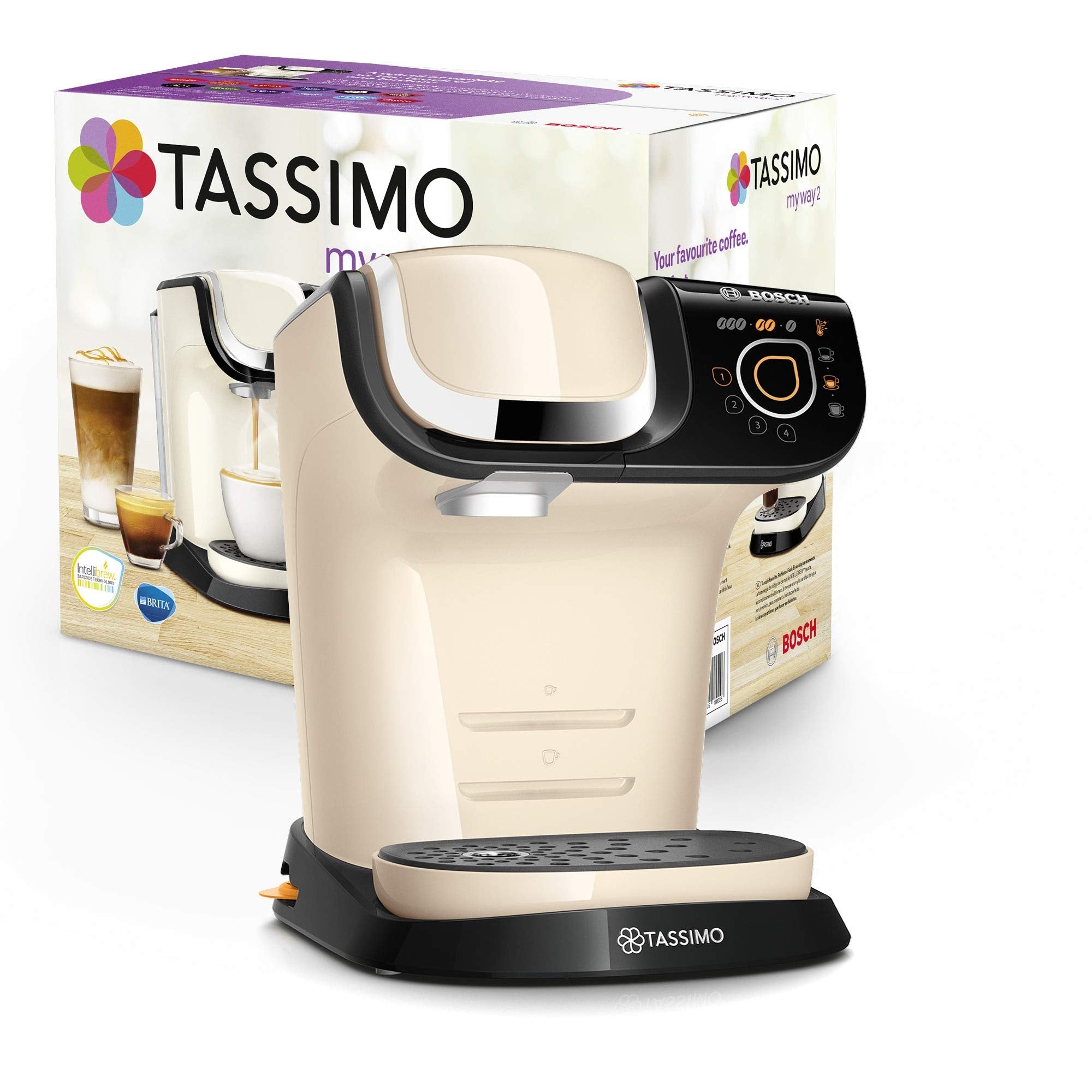 Tassimo My Way 2 TAS6507 – Cafetière à Capsules 70 Boissons, Crème