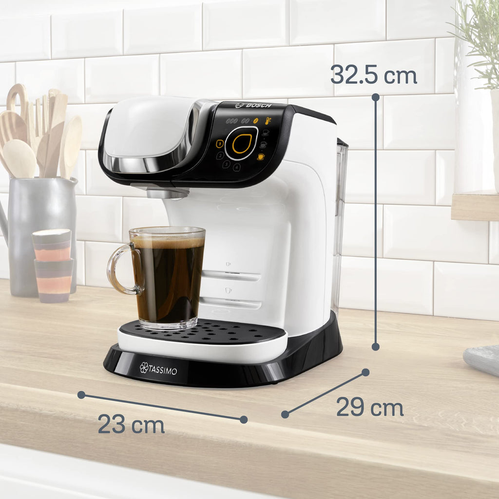 Tassimo My Way TAS6504 – Cafetière à Dosettes Multi-Boissons, Blanc