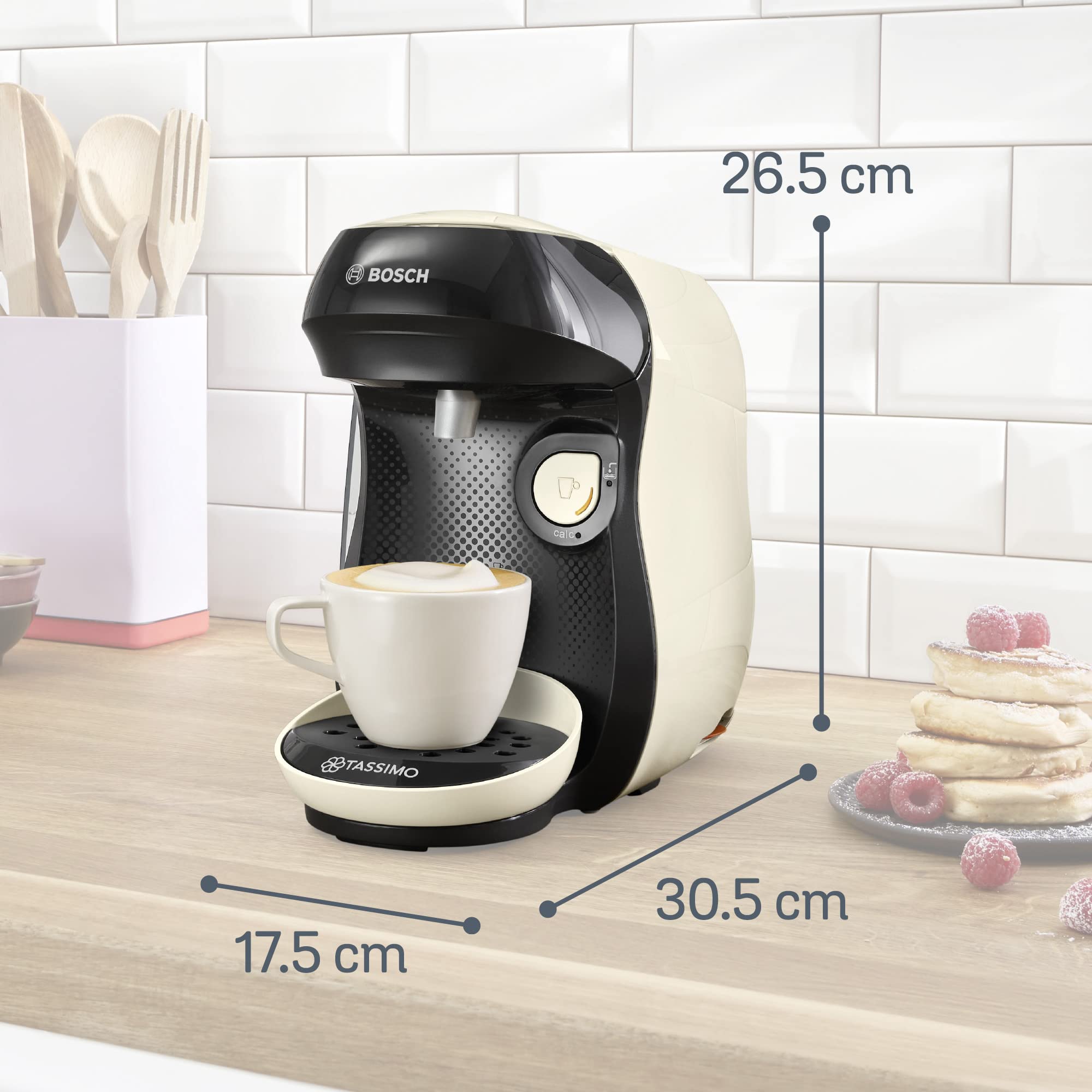 Tassimo Happy TAS1007 – Cafetière à Dosettes 1400 W, Crème