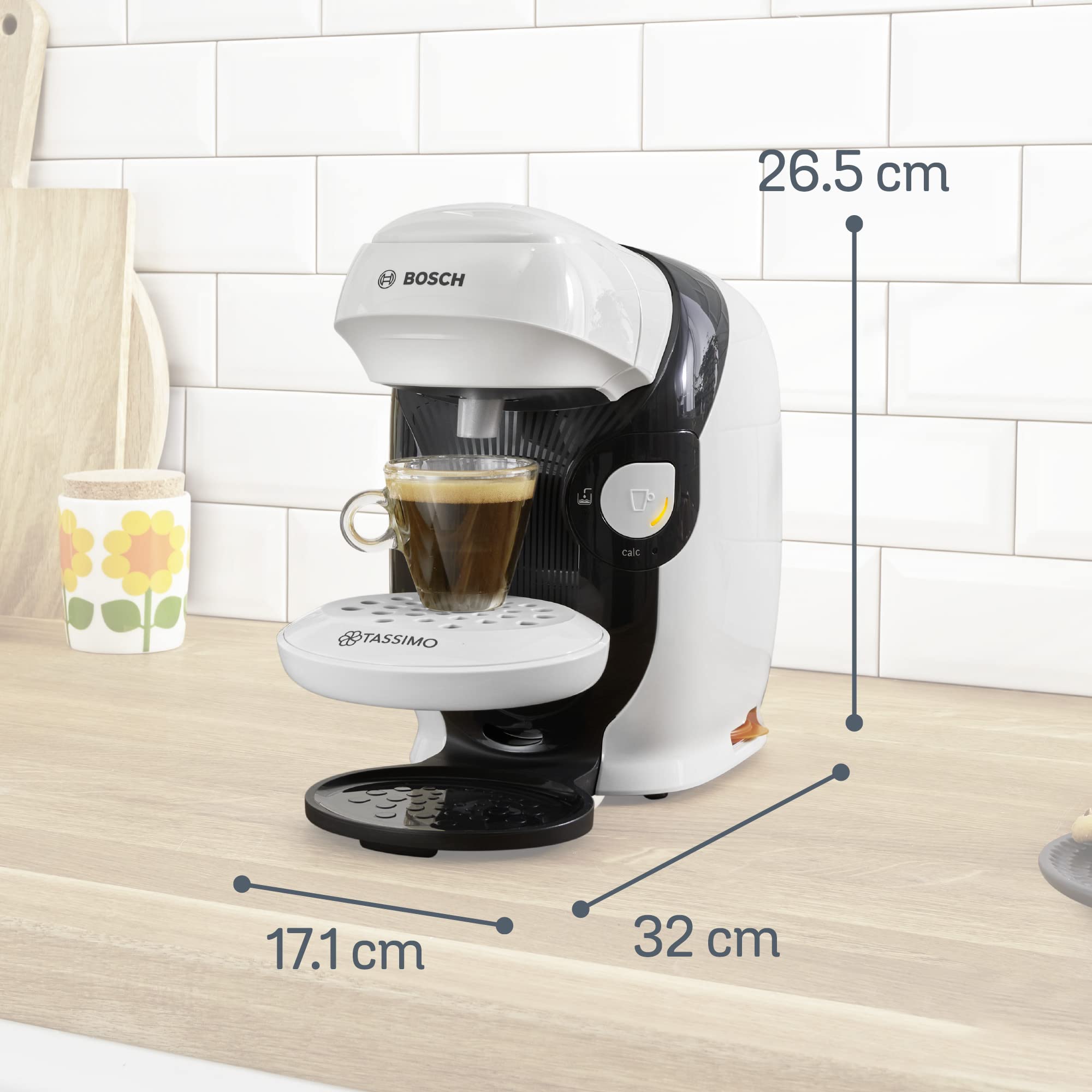 Tassimo Style TAS1104 – Cafetière à Dosettes Ultra-Compacte, Blanc
