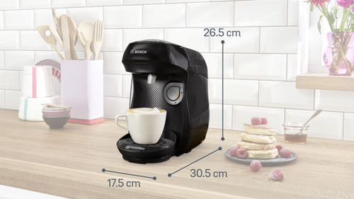 Tassimo Happy Friendly TAS102EA – Cafetière à Dosettes Éco-Responsable, Noir