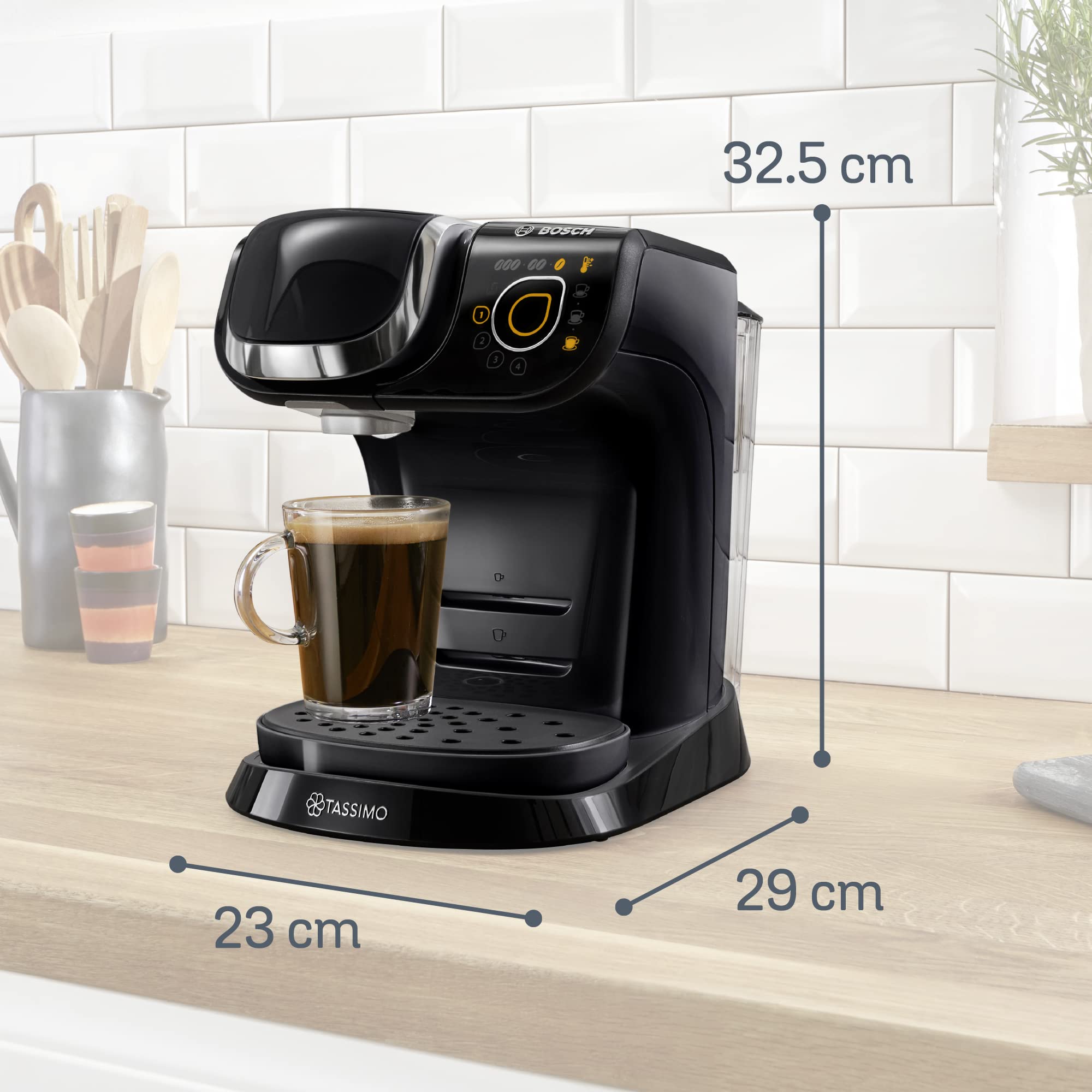 Tassimo My Way TAS6502 – Cafetière à Dosettes Multi-Boissons, Noir