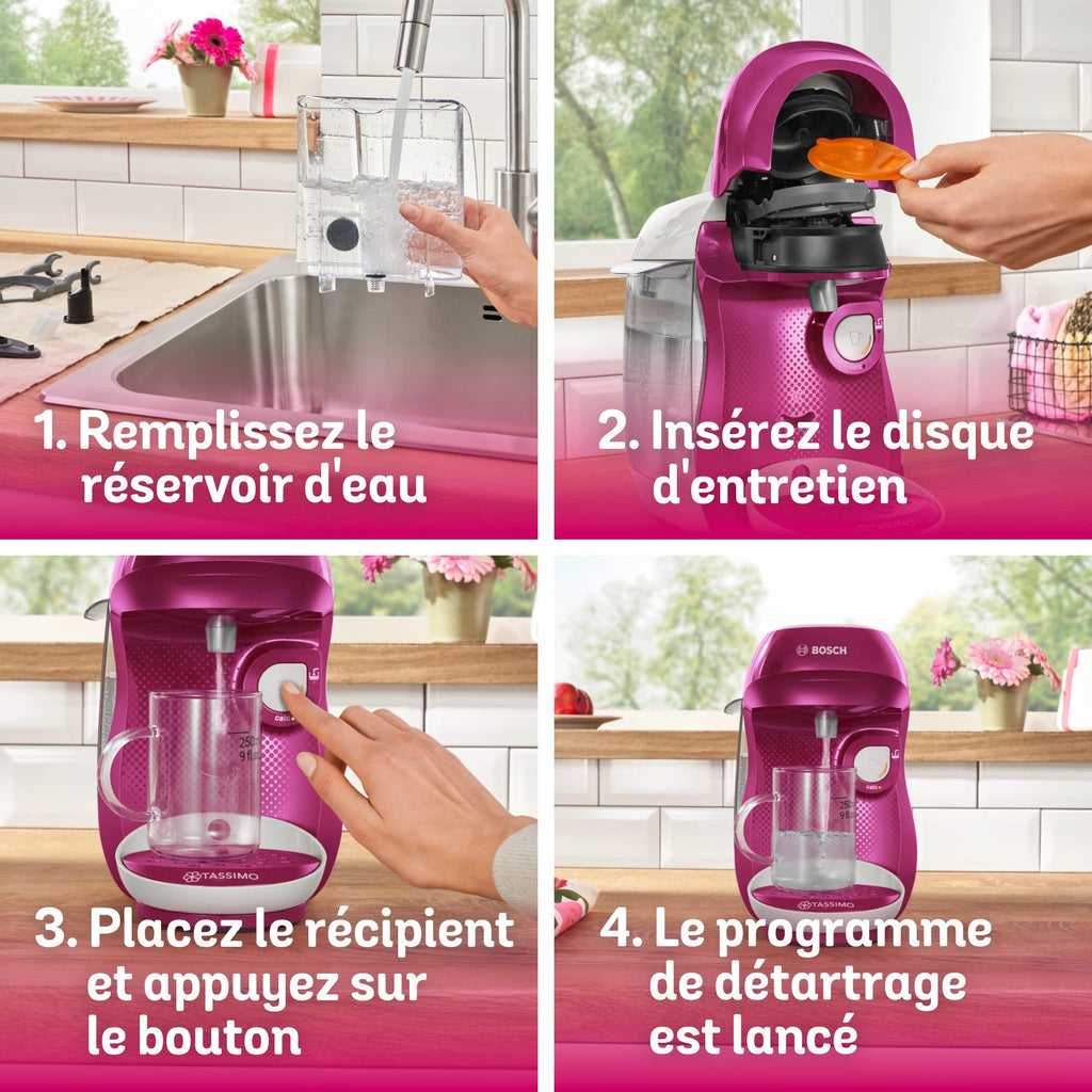 Tassimo Happy TAS1001 – Cafetière à Dosettes Compacte, Violet & Blanc