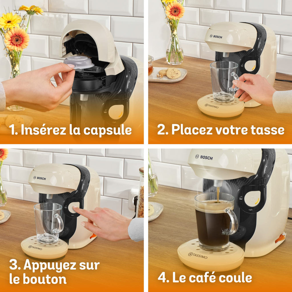 Tassimo Style TAS1107 – Cafetière à Dosettes Ultra-Compacte, Vanille