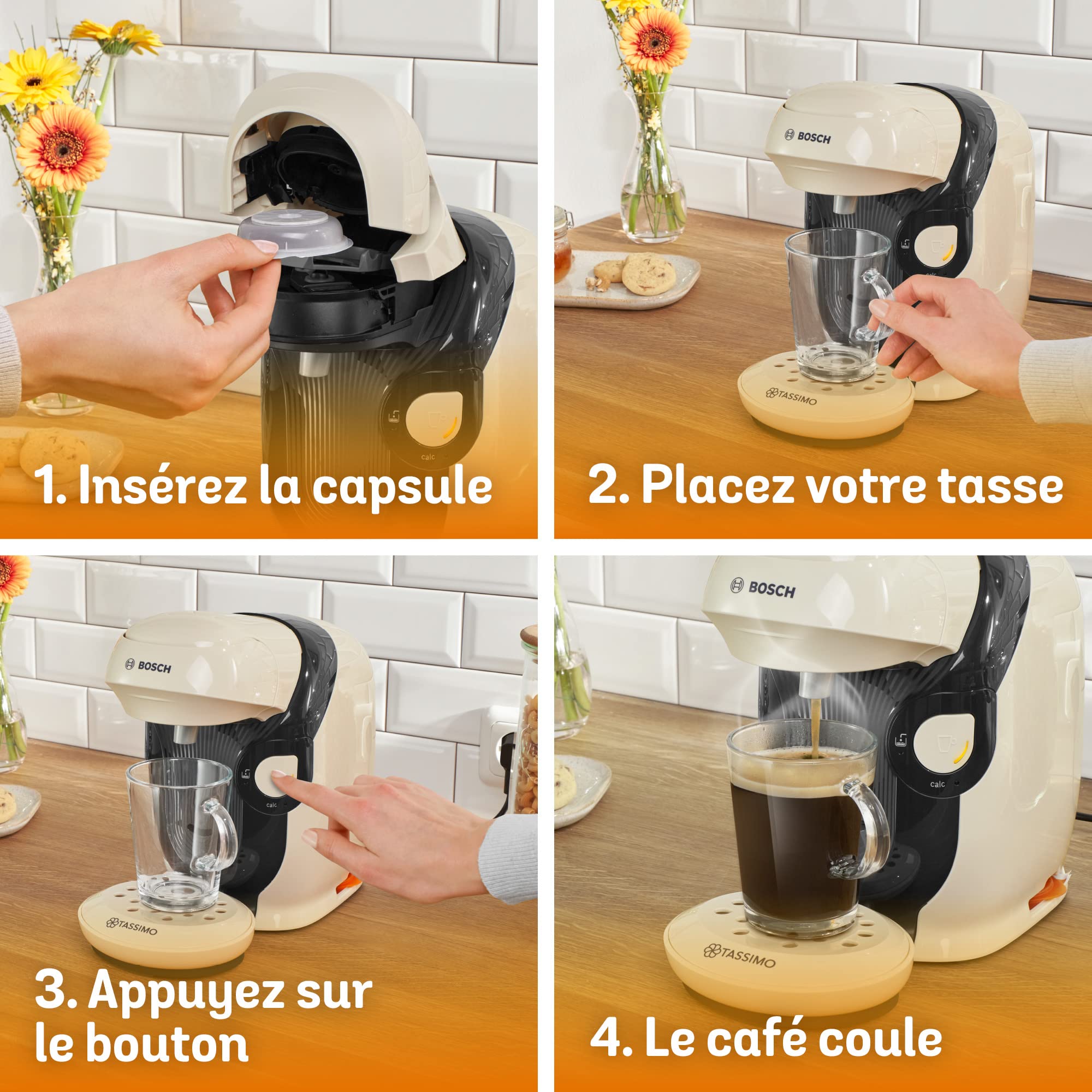 Tassimo Style TAS1107 – Cafetière à Dosettes Ultra-Compacte, Vanille