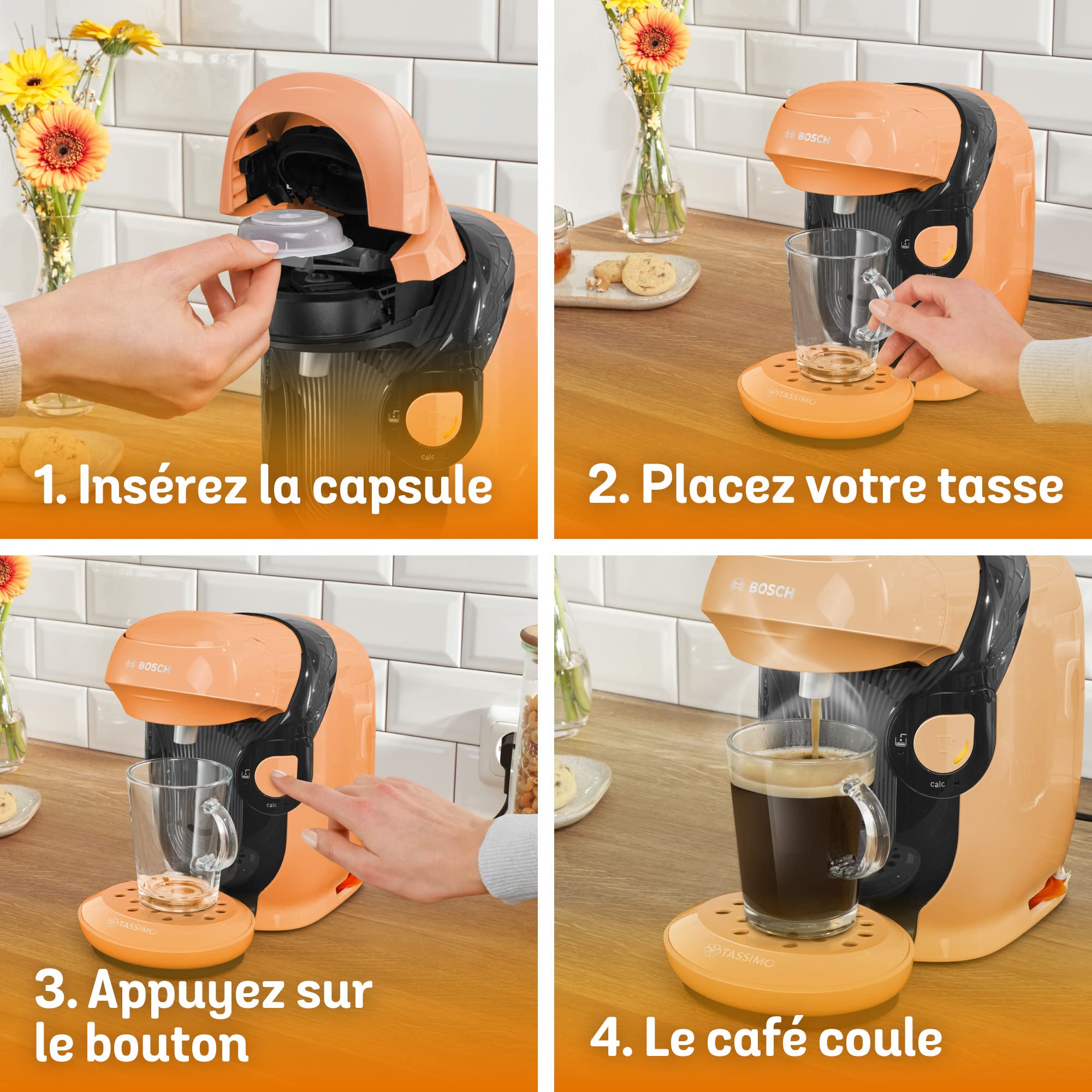 Tassimo Style TAS1106 – Cafetière à Dosettes Ultra-Compacte, Pêche