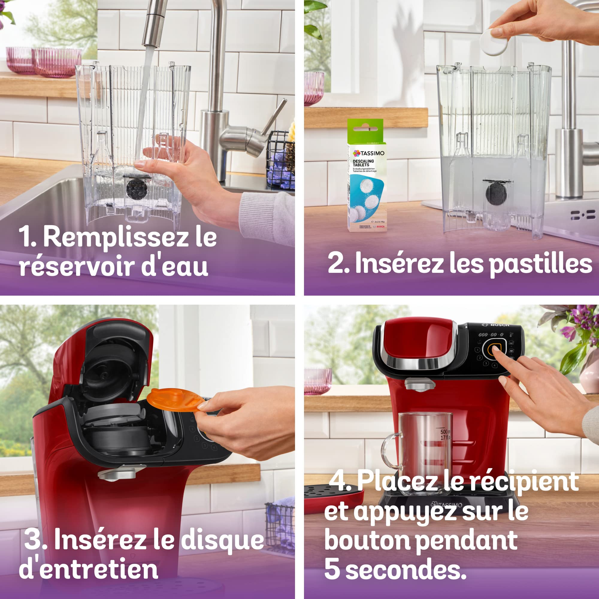 Tassimo My Way TAS6503 – Cafetière à Dosettes Multi-Boissons, Rouge
