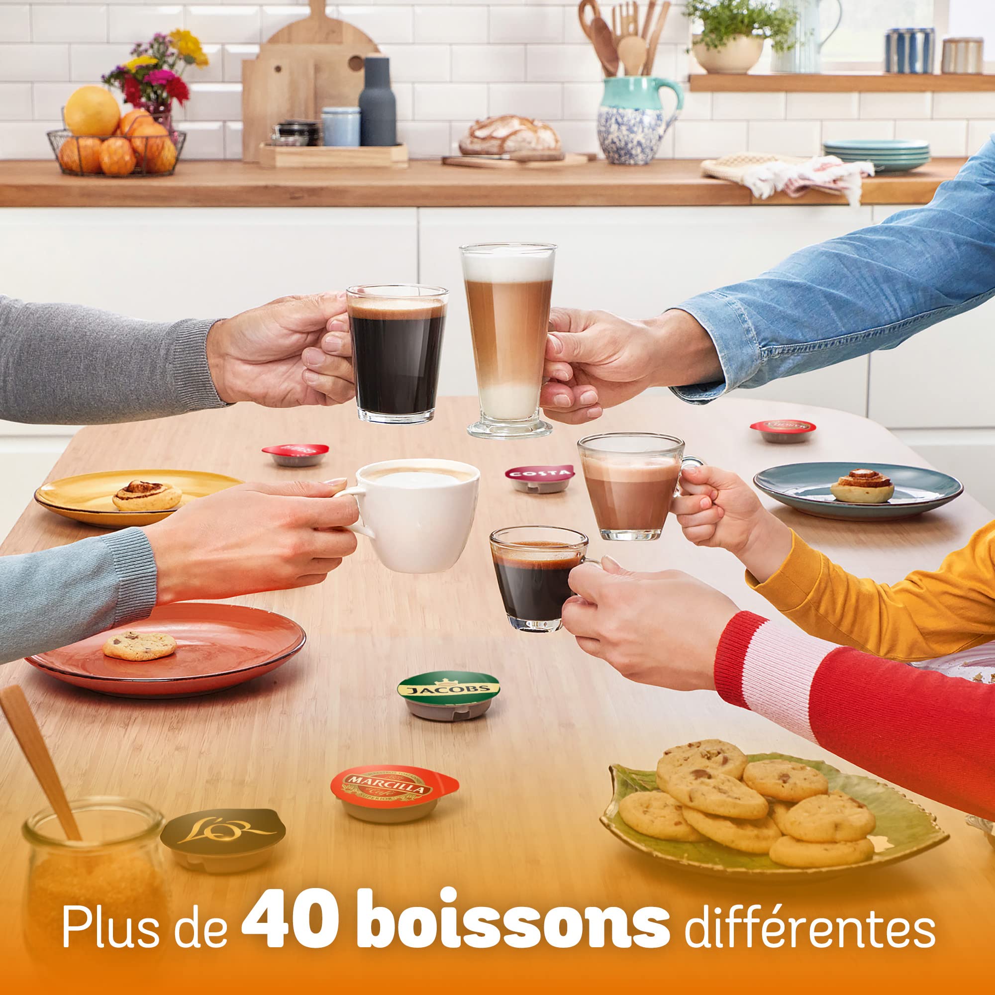 Tassimo Style TAS1104 – Cafetière à Dosettes Ultra-Compacte, Blanc