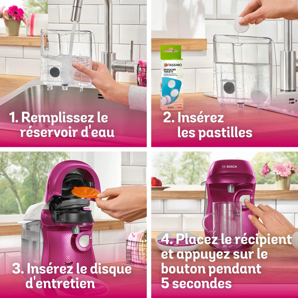Tassimo Happy TAS1001 – Cafetière à Dosettes Compacte, Violet & Blanc