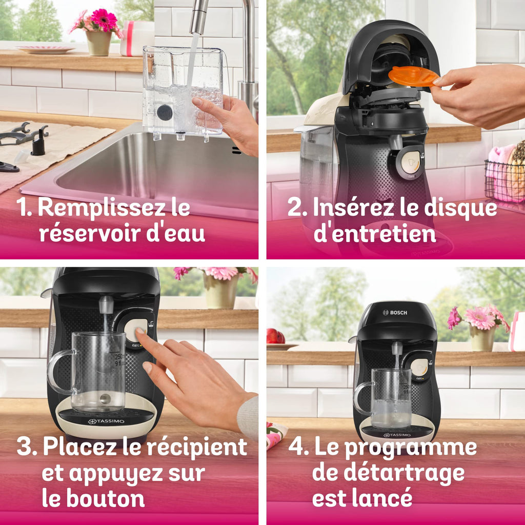 Tassimo Happy TAS1007 – Cafetière à Dosettes 1400 W, Crème