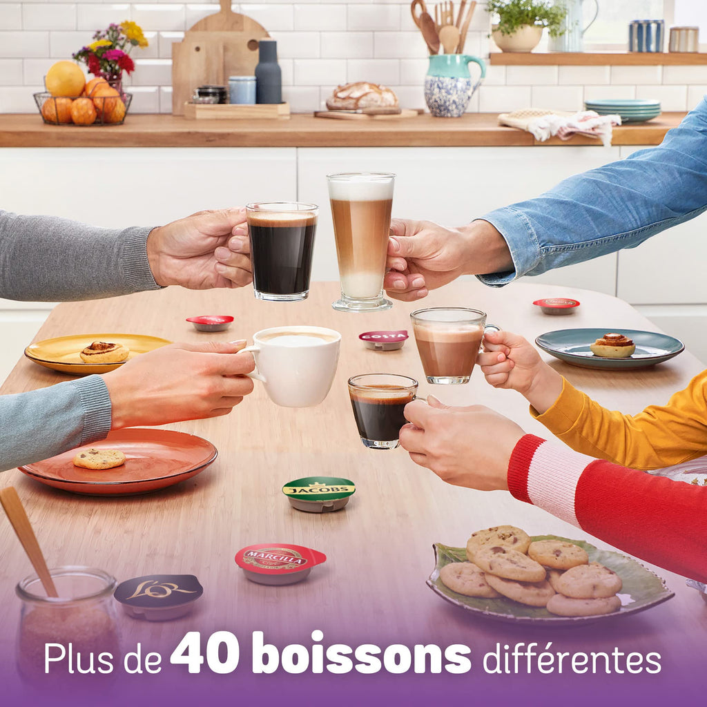 Tassimo My Way TAS6504 – Cafetière à Dosettes Multi-Boissons, Blanc