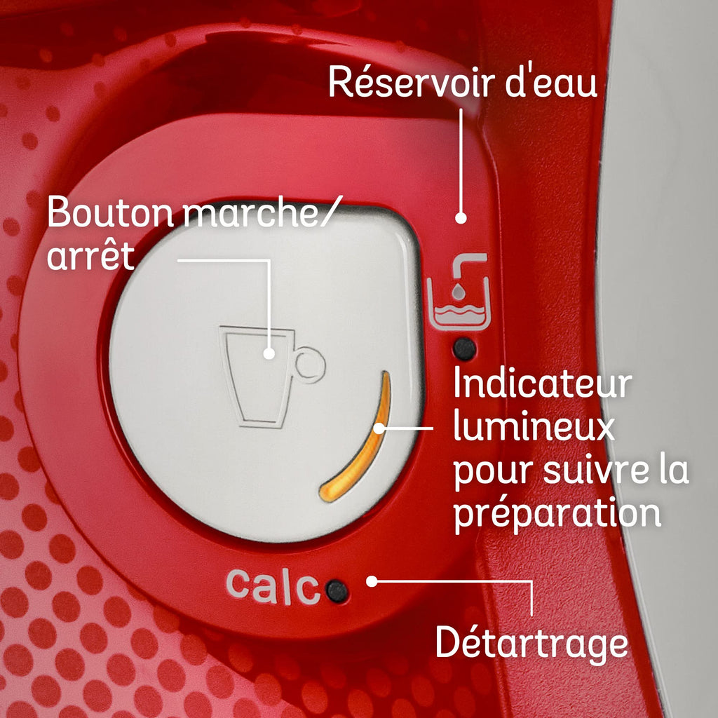 Tassimo Happy TAS1006 – Cafetière à Dosettes Compacte, Rouge & Blanc