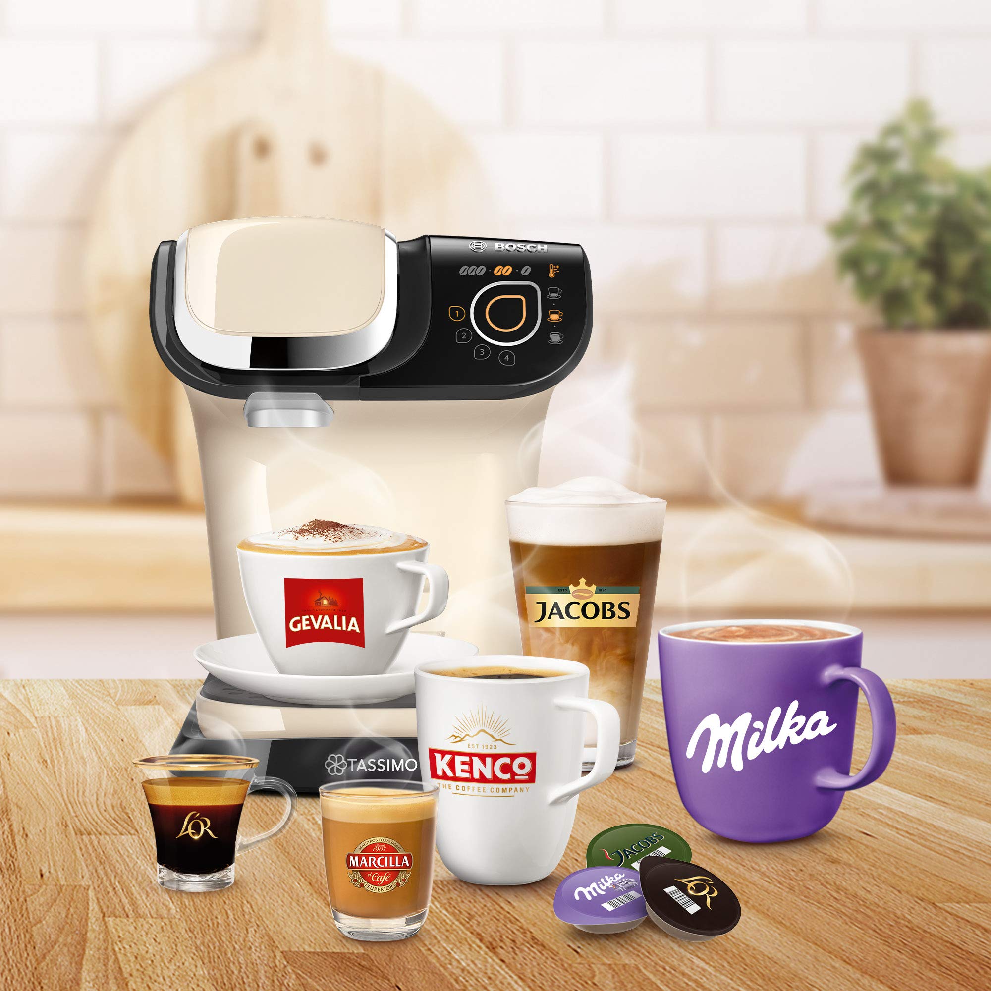 Tassimo My Way 2 TAS6507 – Cafetière à Capsules 70 Boissons, Crème