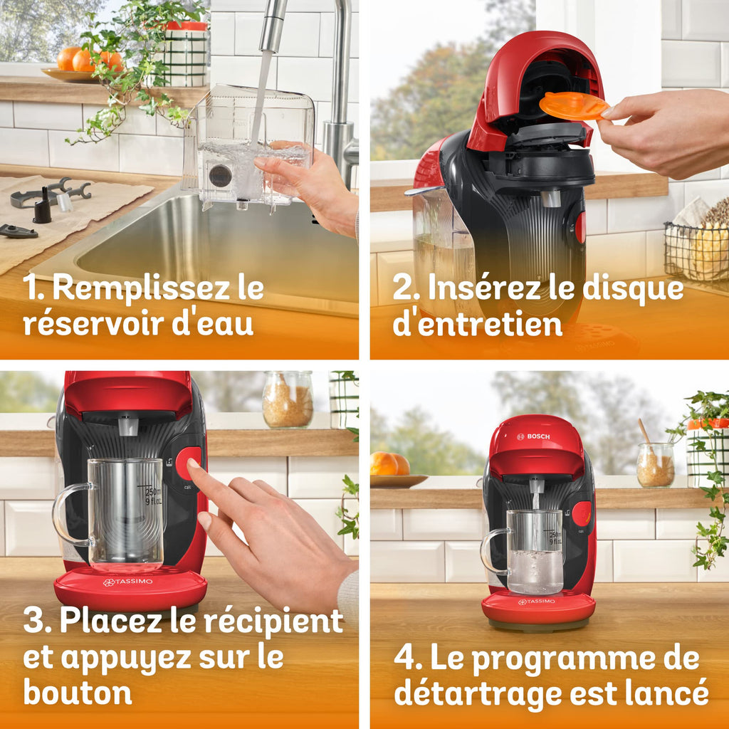 Tassimo Style TAS1103 – Cafetière à Dosettes Ultra-Compacte, Rouge