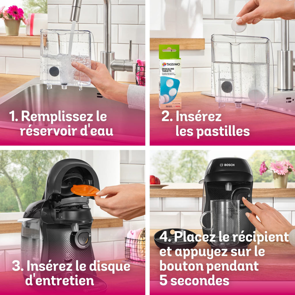 Tassimo Happy TAS1002N – Cafetière à Dosettes Compacte, Noir Intense