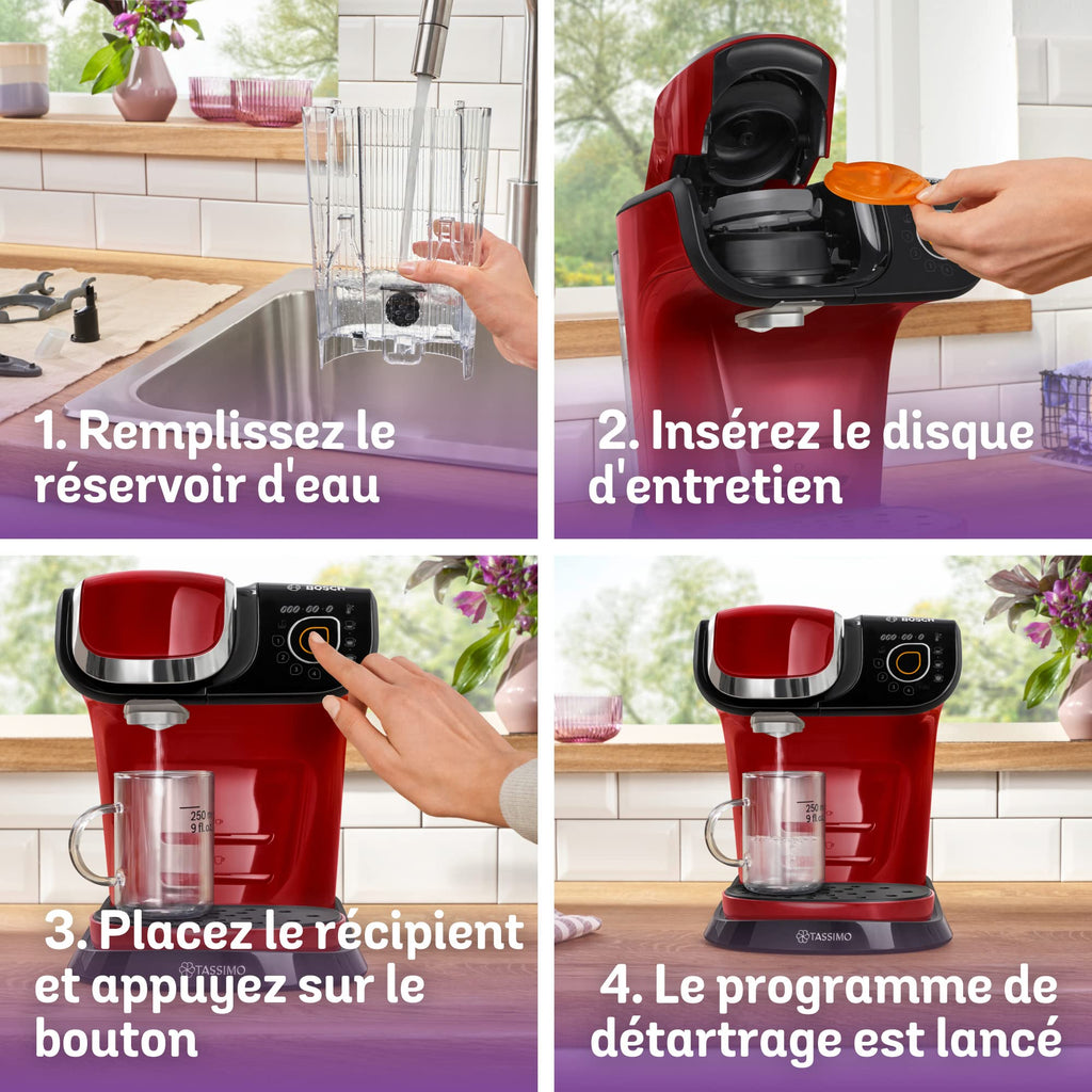 Tassimo My Way TAS6503 – Cafetière à Dosettes Multi-Boissons, Rouge