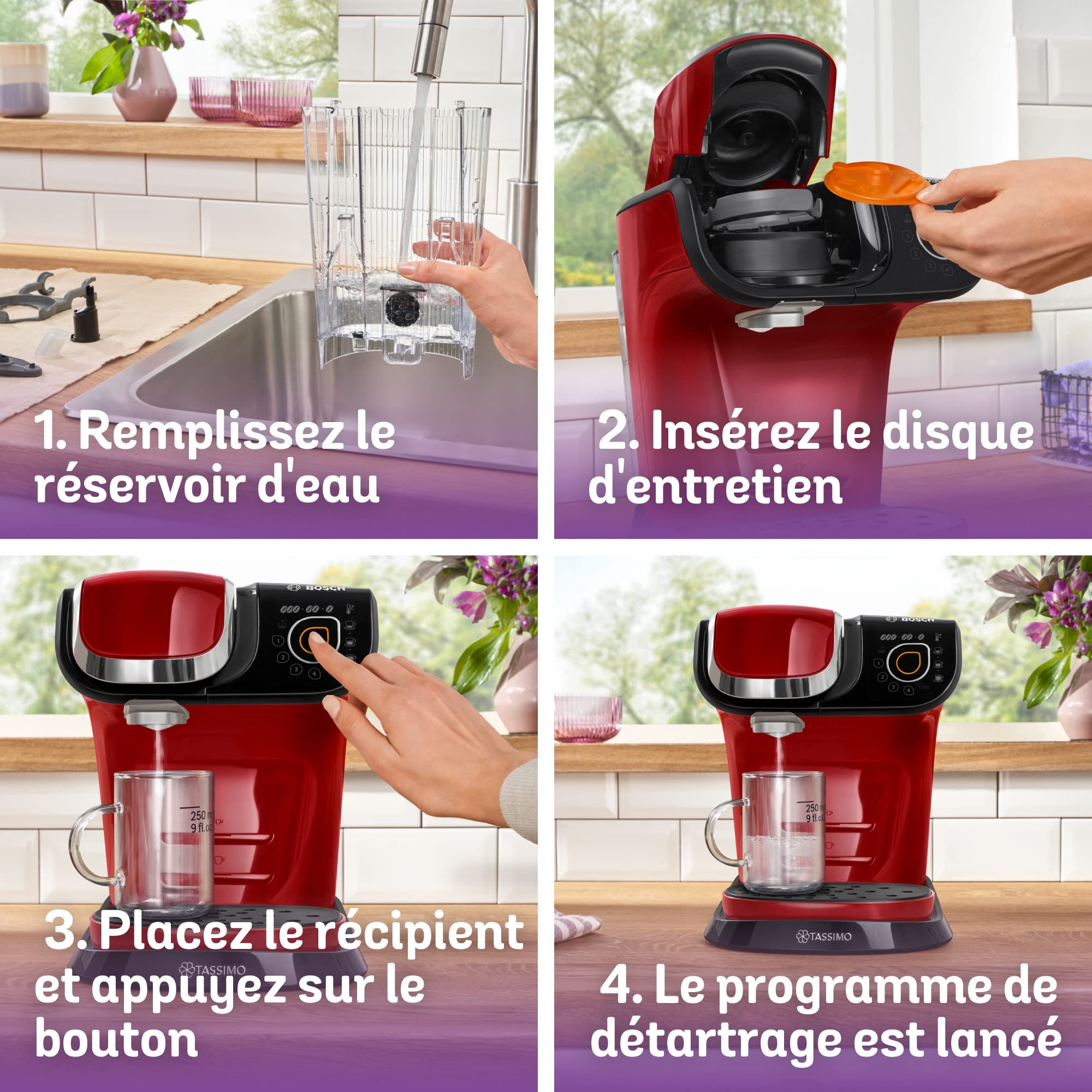 Tassimo My Way TAS6503 – Cafetière à Dosettes Multi-Boissons, Rouge
